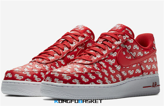 Air Force 1 All Over Logo 'Red' Des baskets pas cher